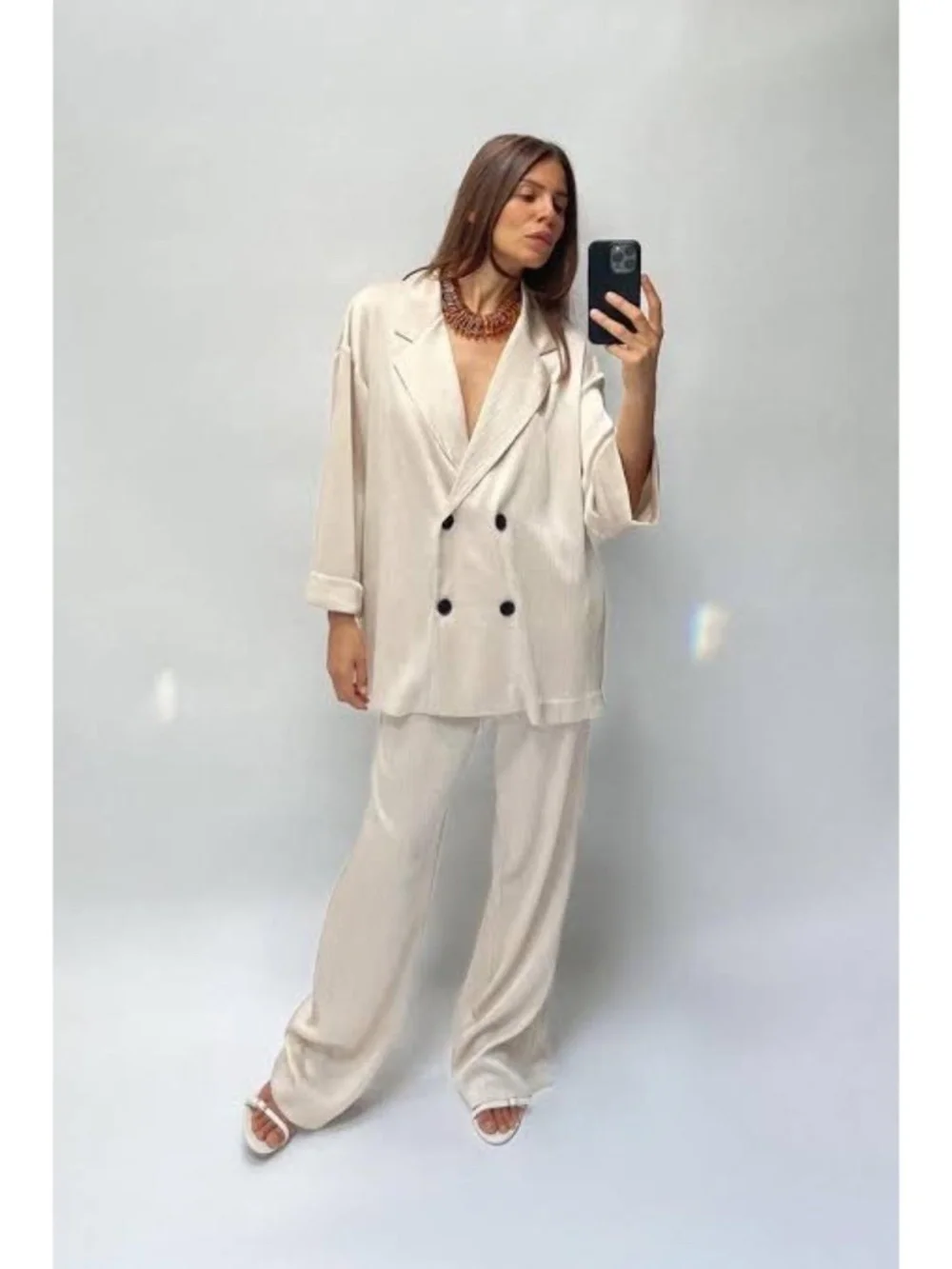 ZARA Oversized Crinkle Blazer - Picture 9 of 10